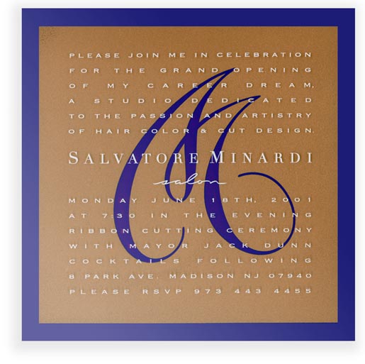 Invitation to the grand opening of the salon